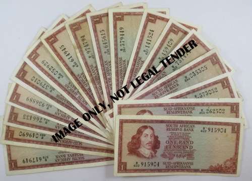 South Africa, 18 One Rand note, B Series