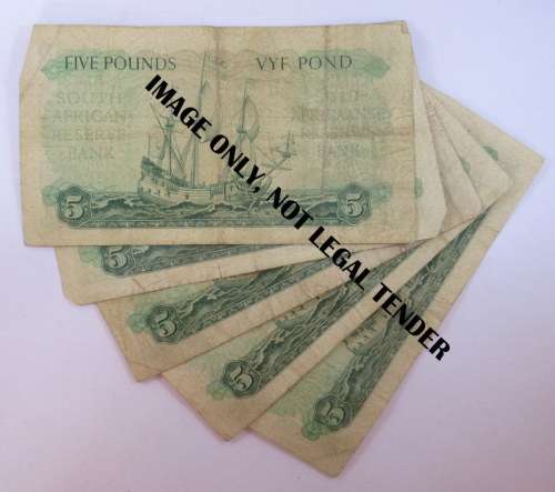 South Africa, 5 Five Pound Notes, C Series