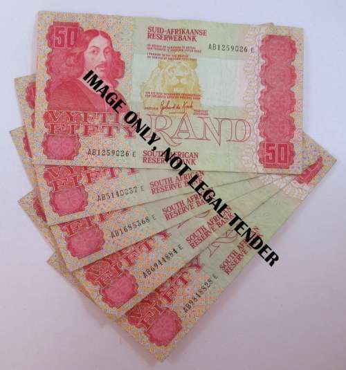 South Africa, 5, Fifty Rand Notes, AB Series