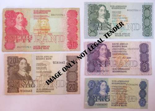South Africa, from 2 to 50 Rand notes