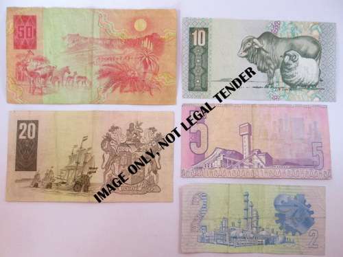 South Africa, from 2 to 50 Rand notes