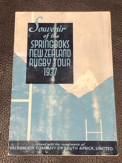 South Africa rugby tour souvenir of 1937 New Zealand