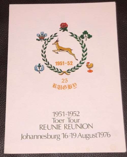 1951 South Africa rugby 25 year reunion in 1976