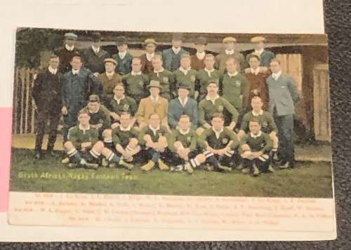 Original colour postcard of 1906 Springboks rugby rare