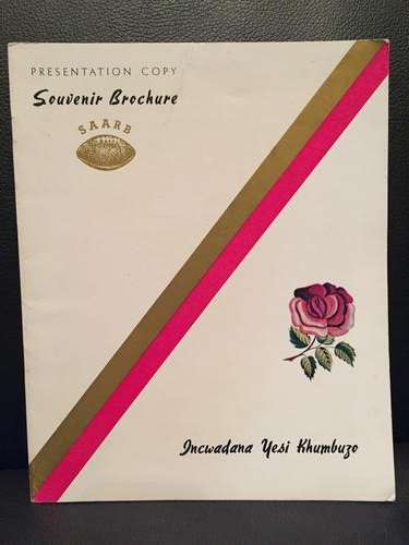 SARA vs England presentation rugby program 1972