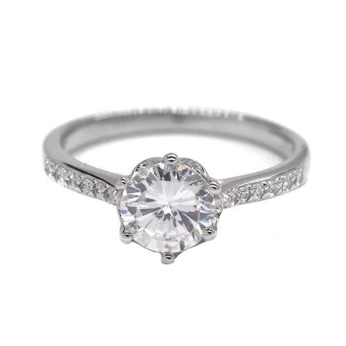 Sterling Silver engagement ring. Size 5,6,7 and 8