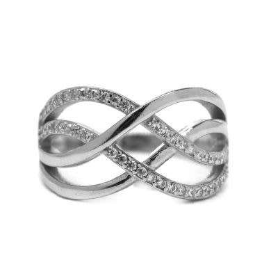 Sterling Silver cz eternity ring. Size 6,7,8