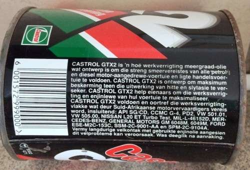 Castrol GTX2 Multivalve Engineering Collectors Item Can Of Oil