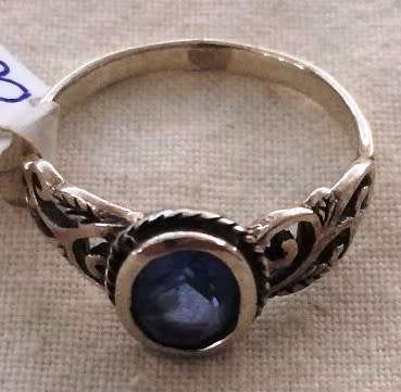 Sterling Silver 925 Blue Stone Ring