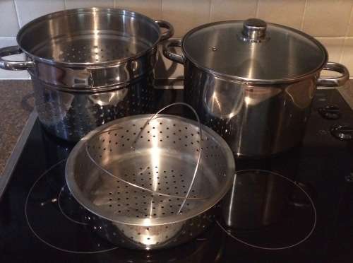 3 in 1 At Home Stainless Steel Multipurpose Stock Pot & Steamer with basket & lid Bargain!