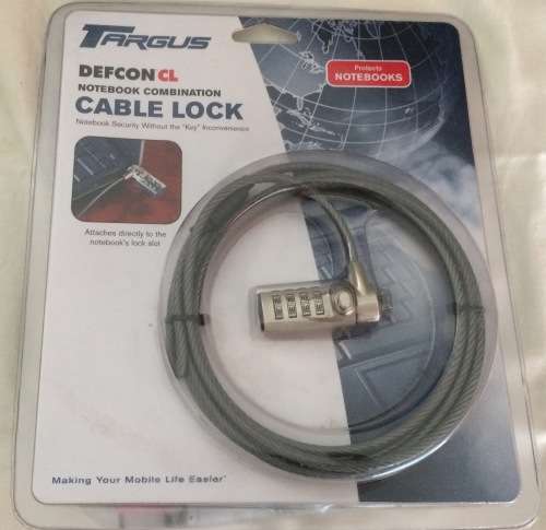 Targus Defcon CL Notebook Combination Galvanized Steel CableLock Brand New Sealed