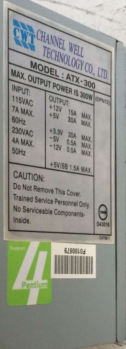 Channel Well 300Watt ATX Power Supply