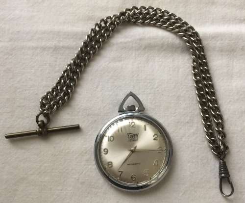 Tosca Vintage Collectable 17 Jewels Incabloc Antimagnetic Analog Wind Up Watch Including Chain