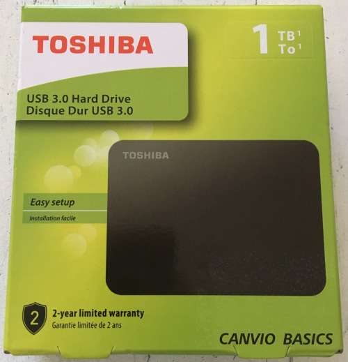 Toshiba 1TB USB3 Canvio Basics External Portable Hard Drive Like New!