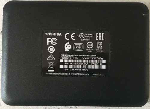 Toshiba 2TB USB3 External Portable Hard Drive Including USB3 Cable