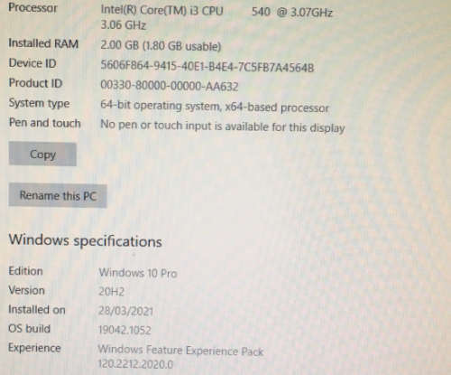 Gigabyte GA-H55M-S2 Motherboard Bundle (i3 CPU+2GB Ram) Plus free Windows 10 Pro Licence