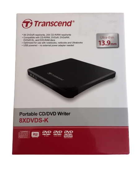 Transcend External  Slim USB Portable DVD Writer Like New!