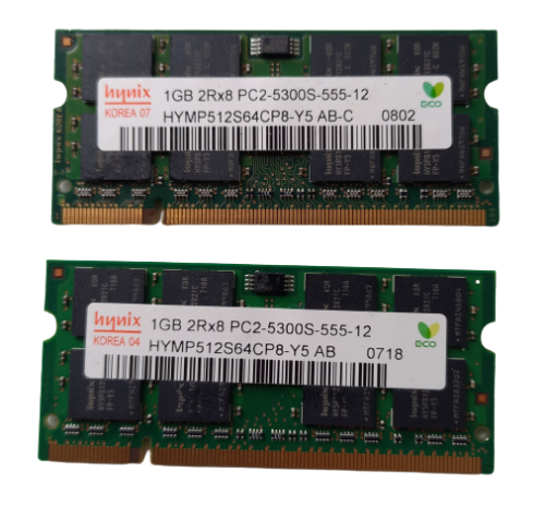 Set of 2 1GB Laptop Ram Modules DDR667MHZ