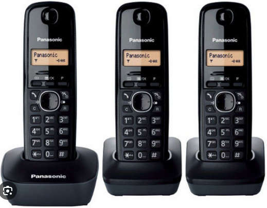 Panasonic Cordless Phone Set Of 3 Model KX-TG1613SAH With Base Station