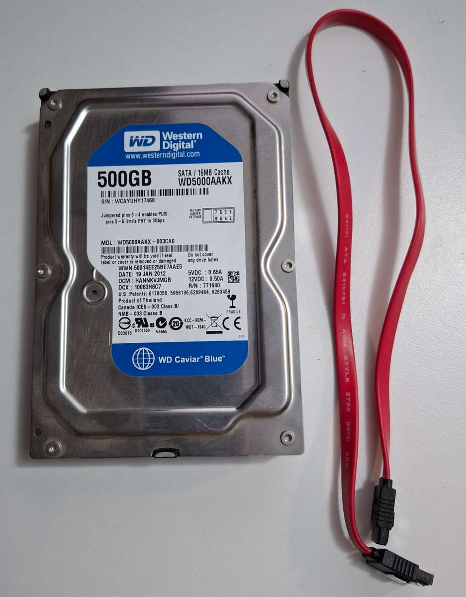Western Digital Blue 500GB Desktop Internal Hard Drive Including Free Sata Cable