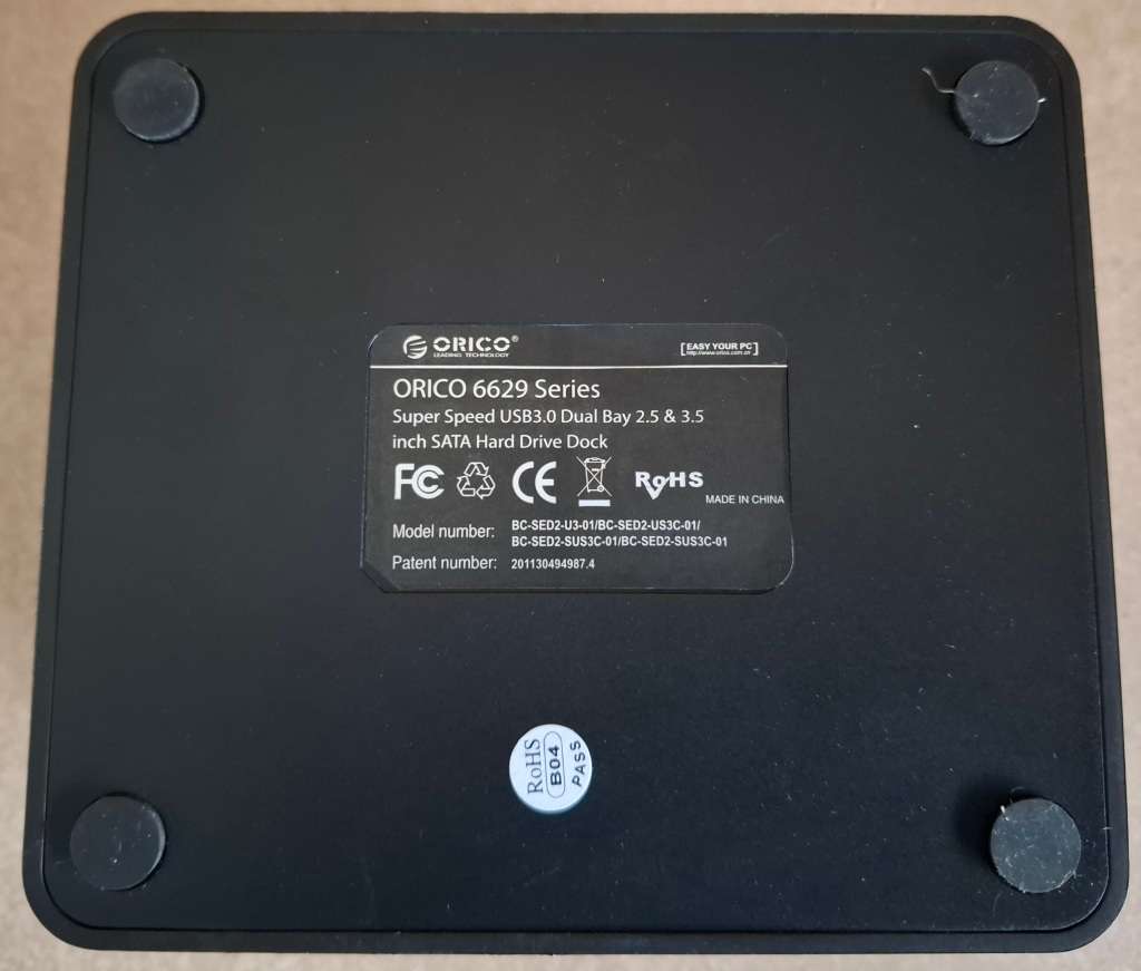 Orico 6629US3-C 2.5`/3.5` Dual Bay SATA to USB3.0 One to One Standalone Clone Hard Drive Dock