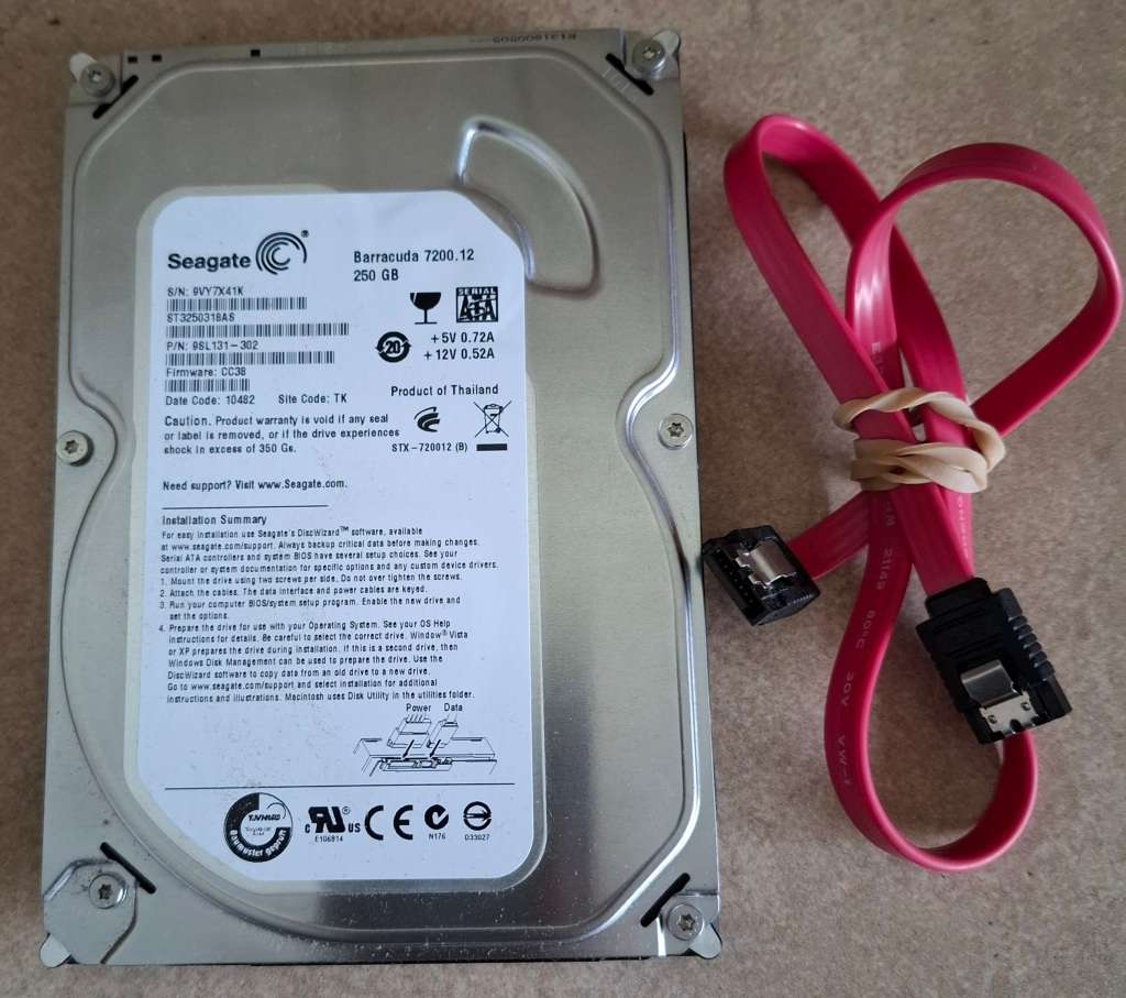 Seagate Barracuda 250GB Desktop Hard Drive Including Free Sata Cable