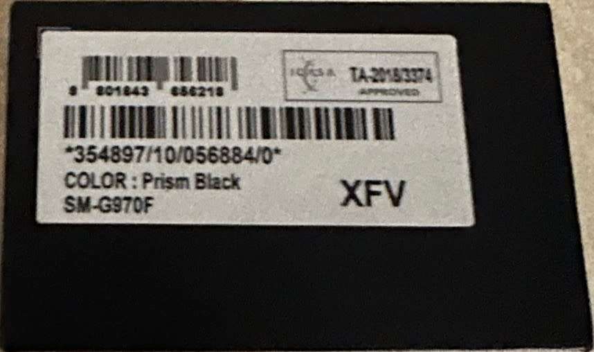 Samsung S10e 128GB Prisim Black Phone Model SM-G970F