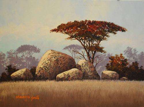 MALACHI SMITH ORIGINAL PAINTING 'ROCK OUTCROP' !!!WORTH 8400!!!