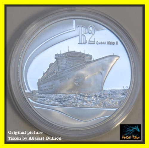 2011 R2 Maritime (Queen Mary II) - 33.6gm Sterling Silver; SA MUNT COA - Mintage: 1000