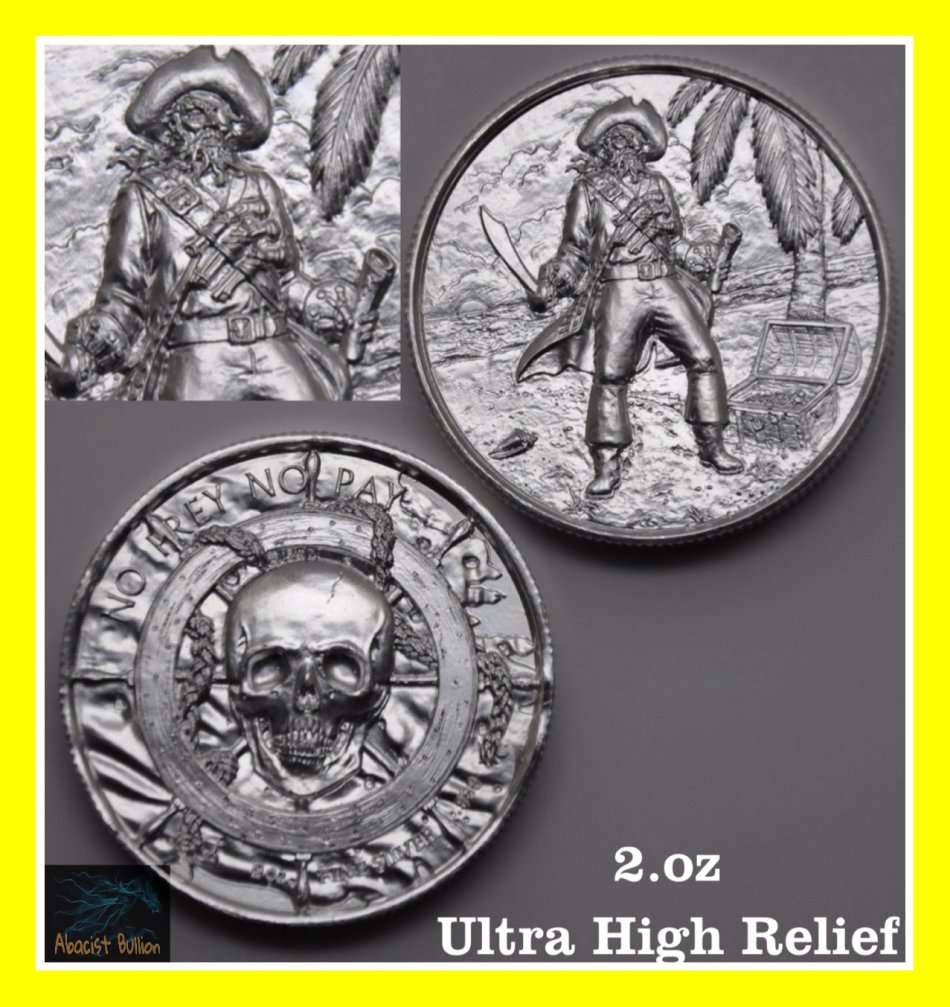 Privateer - 2oz .999 Silver - Ultra High Relief - Elemental Series  (Mintage discontinued)