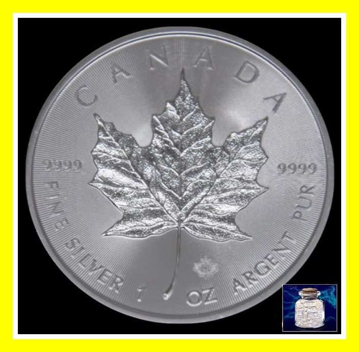 2016 Canada Silver Maple Leaf - $5 1oz .9999 Fine Silver (1 Gram silver coin aded)