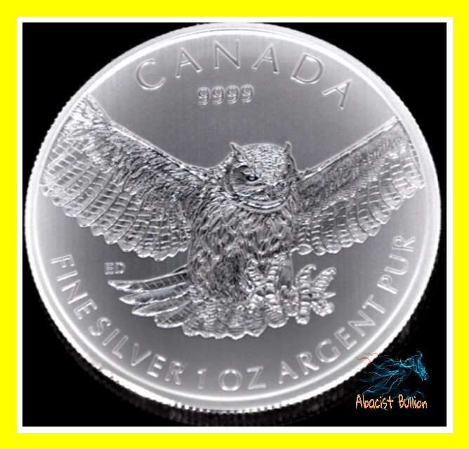 2015 Canada - Great Horned Owl $5 - 1oz .9999 Silver - Birds of Pray Series