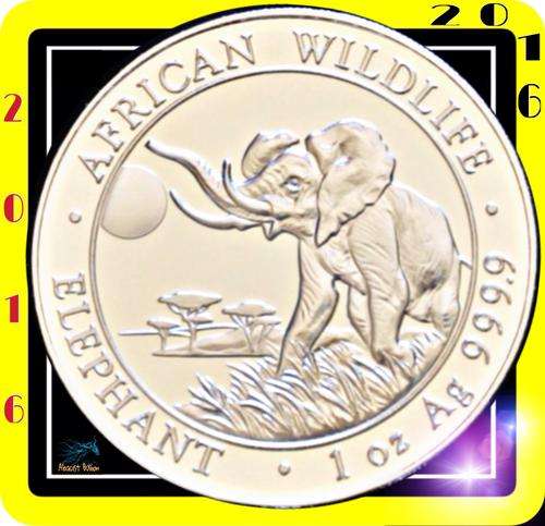 2016 Somalia 1 oz. .9999 Fine Silver Elephant