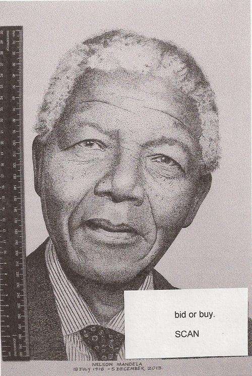 Nelson Mandela. South African Icon. 1918 - 2013. Limited edition print portrait.