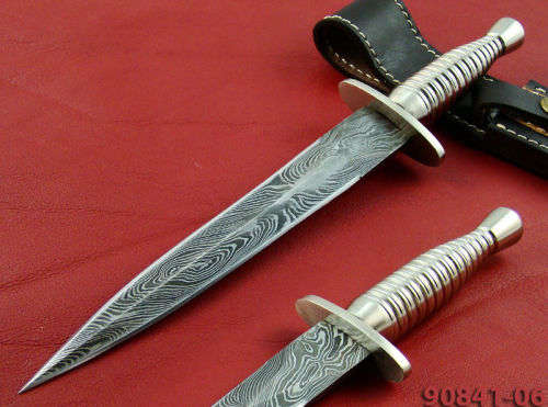 Handmade Damascus Steel British Commando Dagger-fb group SA Knives