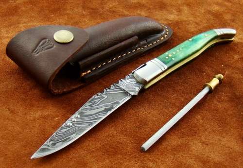 Handmade Damascus Steel Folding Knife