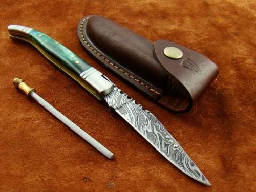 Handmade Damascus Steel Folding Knife