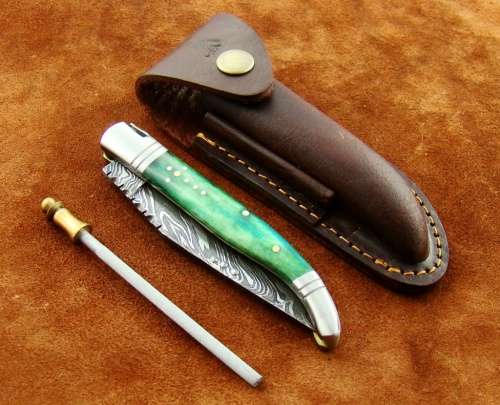 Handmade Damascus Steel Folding Knife