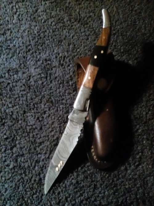 Hand Made Damascus Steel Folding Knife