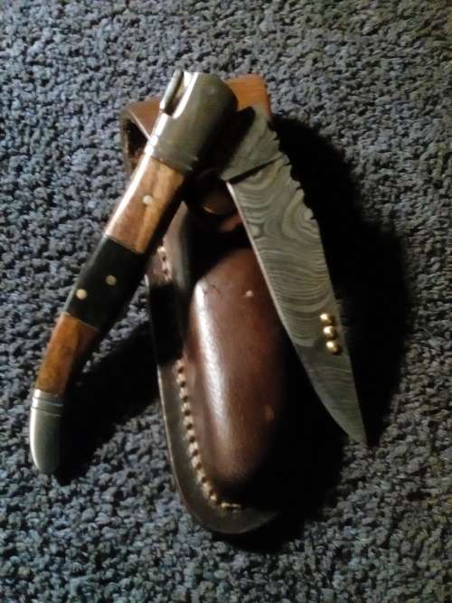 Hand Made Damascus Steel Folding Knife