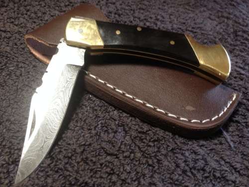 Hand Made Damascus Steel Folding Knife