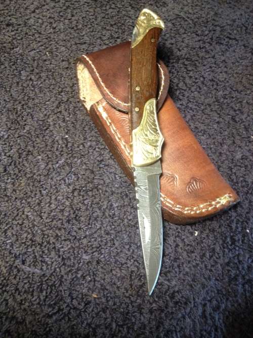 Hand Made Damascus Steel Folding Knife