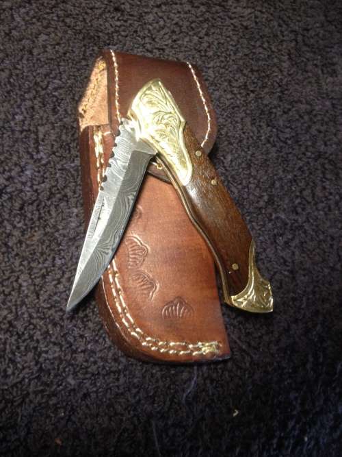 Hand Made Damascus Steel Folding Knife