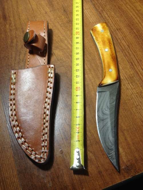 Hand Made Damascus Steel Hunting Knife-NO RESERVE AUCTION !!!
