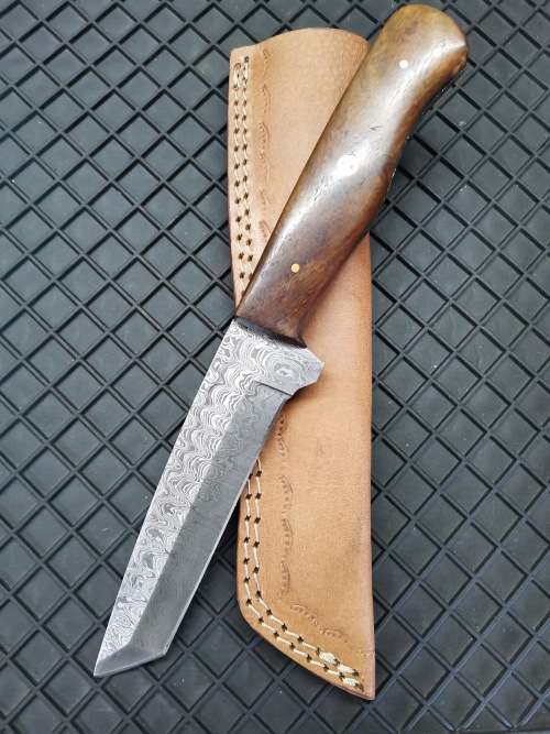 HANDMADE DAMASCUS STEEL TANTO KNIFE !!!
