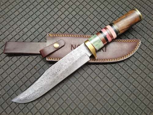 HANDMADE DAMASCUS STEEL BOWIE KNIFE