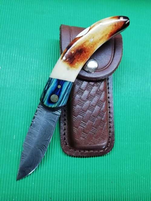 HANDMADE DAMASCUS STEEL FOLDING KNIFE !!!