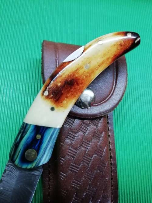 HANDMADE DAMASCUS STEEL FOLDING KNIFE !!!