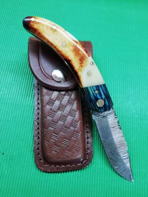 HANDMADE DAMASCUS STEEL FOLDING KNIFE !!!