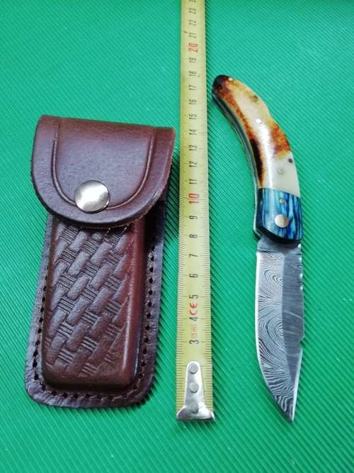 HANDMADE DAMASCUS STEEL FOLDING KNIFE !!!
